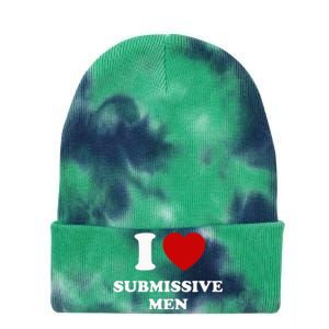 I Love Submissive Men Tie Dye 12in Knit Beanie