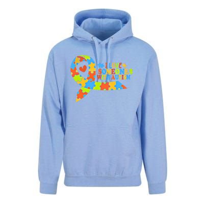 I Love Someone With Autism Awareness Autism Ribbon Family Great Gift Unisex Surf Hoodie