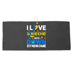 I Love Someone With Down Syndrome, Down Syndrome Awareness  Large Microfiber Waffle Golf Towel