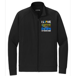 I Love Someone With Down Syndrome, Down Syndrome Awareness  Stretch Full-Zip Cadet Jacket