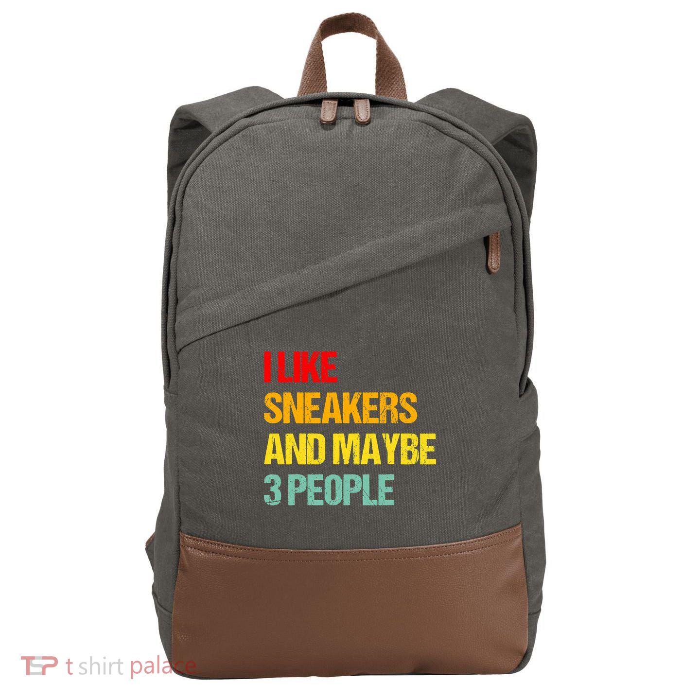 I Like Sneakers And Maybe 3 People Cotton Canvas Backpack