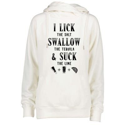 I Lick Salt Swallow Tequila Suck Lime Cinco De Mayo Mexico Gift Womens Funnel Neck Pullover Hood