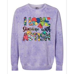 I Love Someone With Autism Colorblast Crewneck Sweatshirt