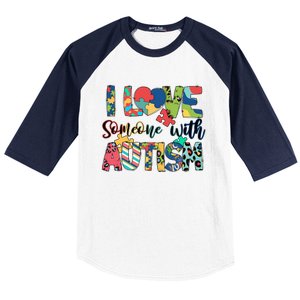 I Love Someone With Autism Baseball Sleeve Shirt