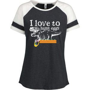 I Love To Hunt Eggs Dinosaur Gift And Meaningful Gift Enza Ladies Jersey Colorblock Tee