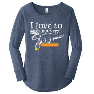 I Love To Hunt Eggs Dinosaur Gift And Meaningful Gift Women's Perfect Tri Tunic Long Sleeve Shirt