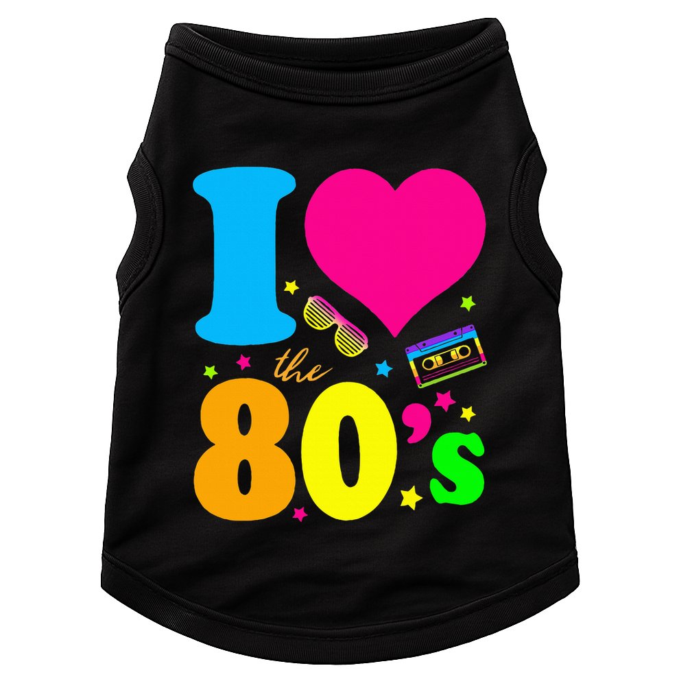 I Love The 80s 90s Costume Funny Party Doggie Tank
