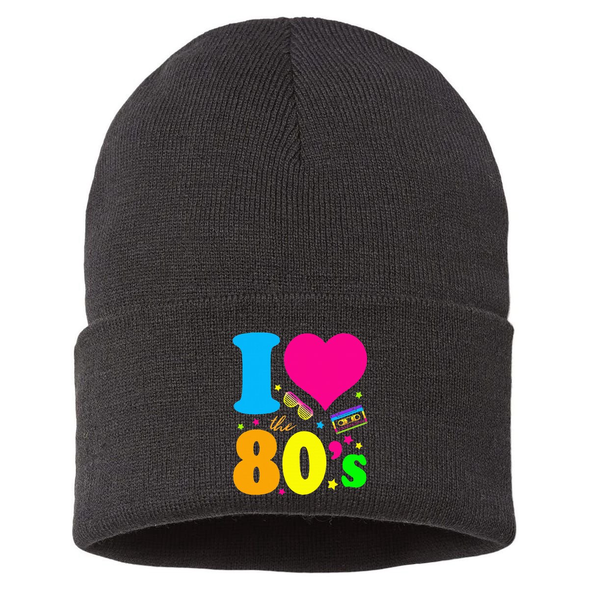 I Love The 80s 90s Costume Funny Party Sustainable Knit Beanie