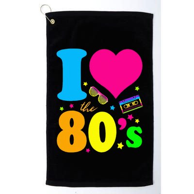 I Love The 80s 90s Costume Funny Party Golf Towel