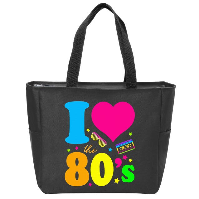 I Love The 80s 90s Costume Funny Party Zip Tote Bag