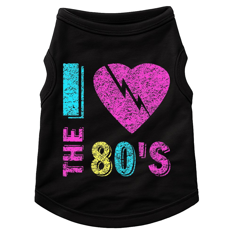 I Love The 80s 90s Costume Funny Party Doggie Tank