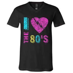 I Love The 80s 90s Costume Funny Party V-Neck T-Shirt