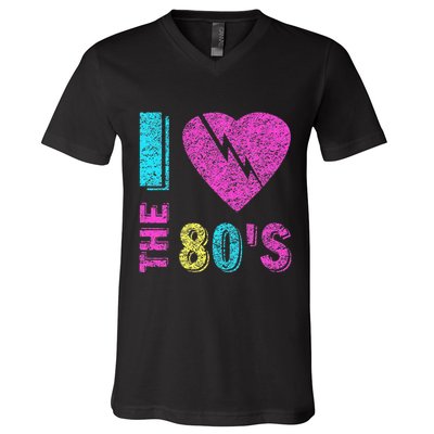 I Love The 80s 90s Costume Funny Party V-Neck T-Shirt