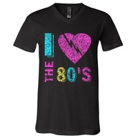 I Love The 80s 90s Costume Funny Party V-Neck T-Shirt