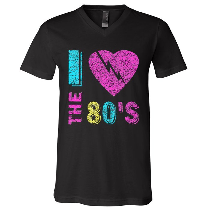 I Love The 80s 90s Costume Funny Party V-Neck T-Shirt