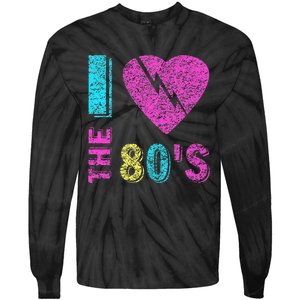 I Love The 80s 90s Costume Funny Party Tie-Dye Long Sleeve Shirt