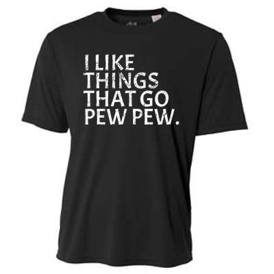 I like Things that Go Pew Pew Gun Enthusiast Gift Cooling Performance Crew T-Shirt