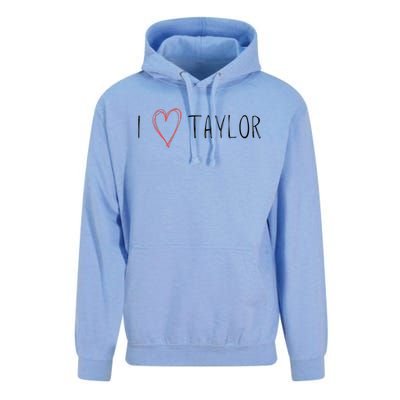 I love Taylor I heart Taylor First Name Unisex Surf Hoodie