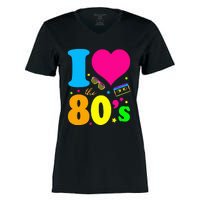 I Love The 80S 80s 90s Costume Party Women's Momentum V-Neck T-Shirt