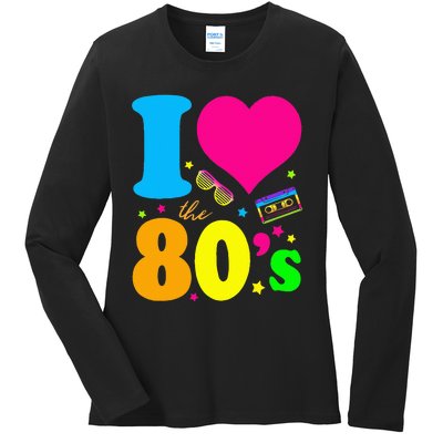 I Love The 80S 80s 90s Costume Party Ladies Long Sleeve Shirt