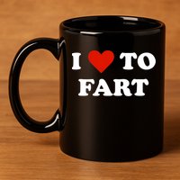 I Love To Fart Heart 11oz C Handle Ceramic Mug