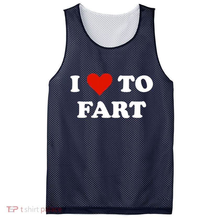 I Love To Fart Heart Mesh Reversible Basketball Jersey Tank