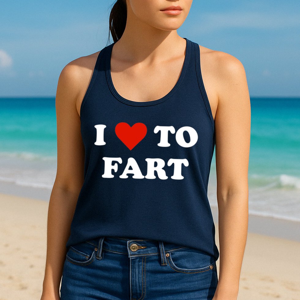 I Love To Fart Heart Womens Tank Top