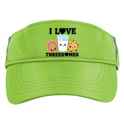 I Love Threesomes Donut Cookie Milk Valentine Pun Adult Drive Performance Visor