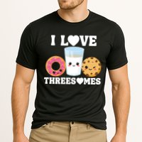 I Love Threesomes Donut Cookie Milk Valentine Pun Cooling Performance Crew T-Shirt