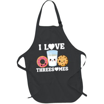 I Love Threesomes Donut Cookie Milk Valentine Pun Apron