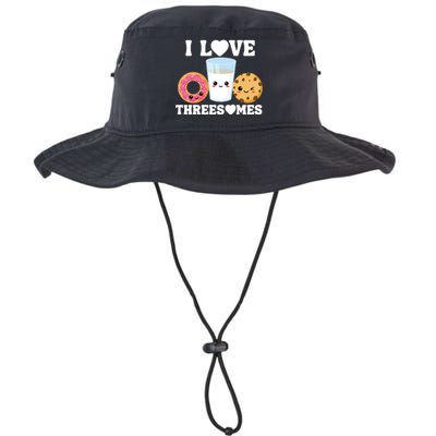 I Love Threesomes Donut Cookie Milk Valentine Pun Legacy Cool Fit Booney Bucket Hat