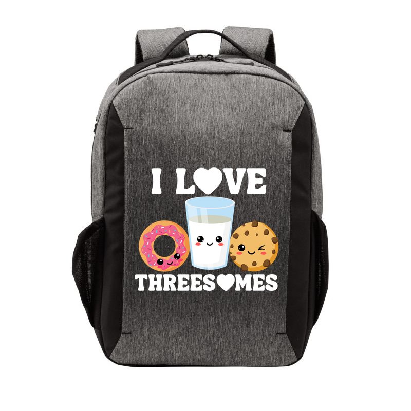 I Love Threesomes Donut Cookie Milk Valentine Pun Vector Backpack