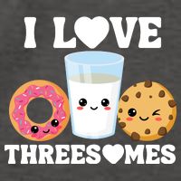I Love Threesomes Donut Cookie Milk Valentine Pun Vector Backpack