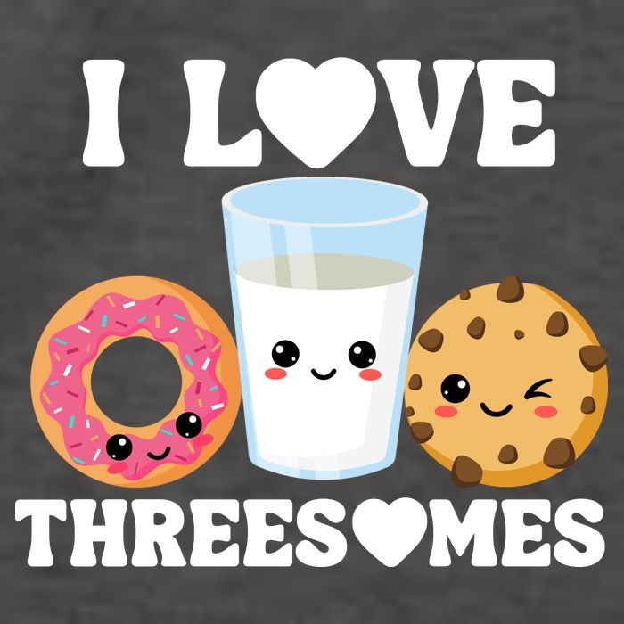 I Love Threesomes Donut Cookie Milk Valentine Pun Vector Backpack