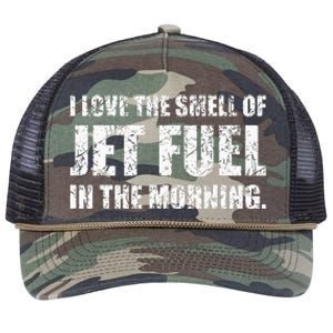 I Love The Smell Of Jet Fuel In The Morning Aviation Humor Retro Rope Trucker Hat Cap