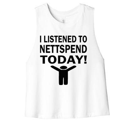 I Listened To Nettspend Today Concert Music Women's Racerback Cropped Tank