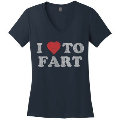 I Love To Fart Design Women's V-Neck T-Shirt