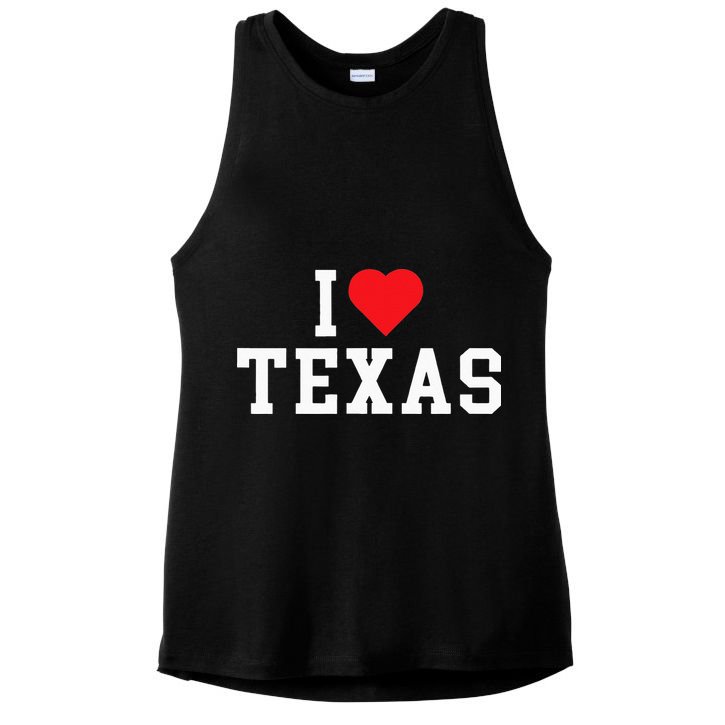 I Love Texas TX Throwback Design Ladies PosiCharge Tri-Blend Wicking Tank