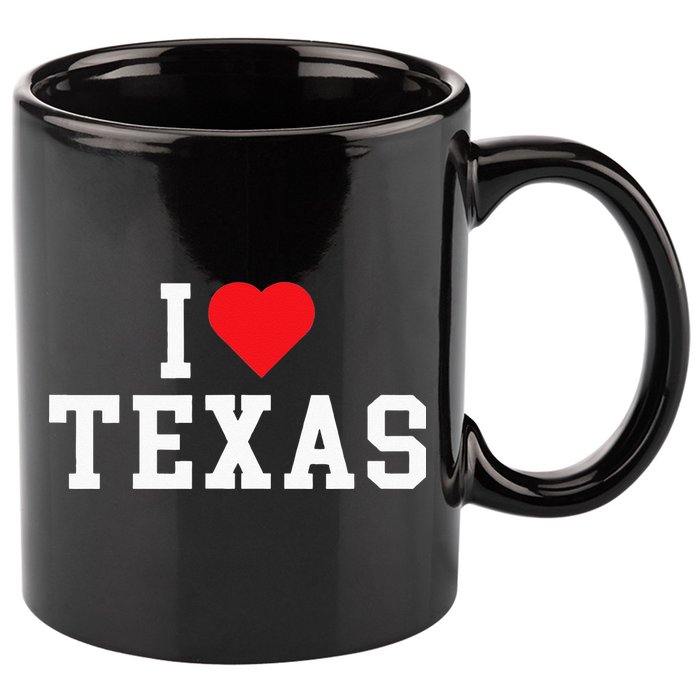 I Love Texas TX Throwback Design 11oz C Handle Ceramic Mug