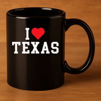 I Love Texas TX Throwback Design 11oz C Handle Ceramic Mug