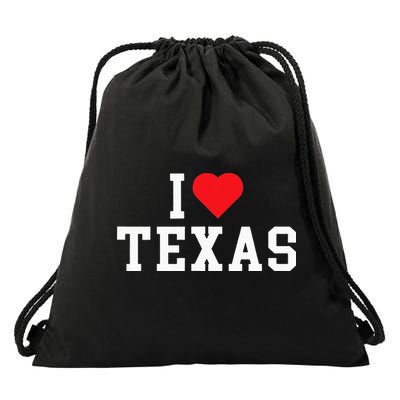 I Love Texas TX Throwback Design Drawstring Bag