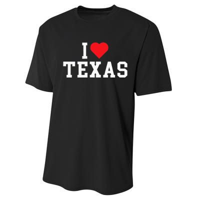 I Love Texas TX Throwback Design Performance Sprint T-Shirt