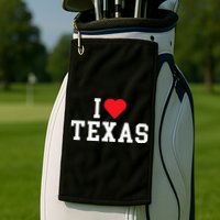 I Love Texas TX Throwback Design Golf Towel