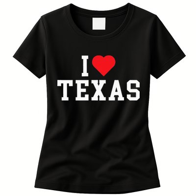 I Love Texas TX Throwback Design Womens T-Shirt