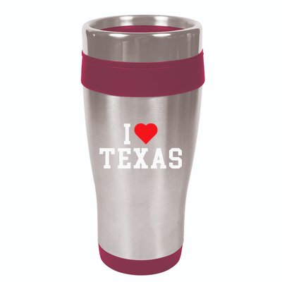 I Love Texas TX Throwback Design 16oz Travel Tumbler