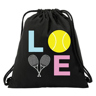 I Love Tennis Tennis Player Drawstring Bag