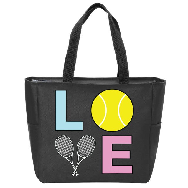 I Love Tennis Tennis Player Zip Tote Bag