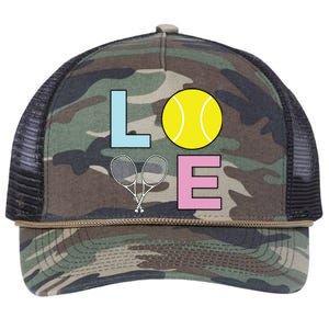 I Love Tennis Tennis Player Retro Rope Trucker Hat Cap