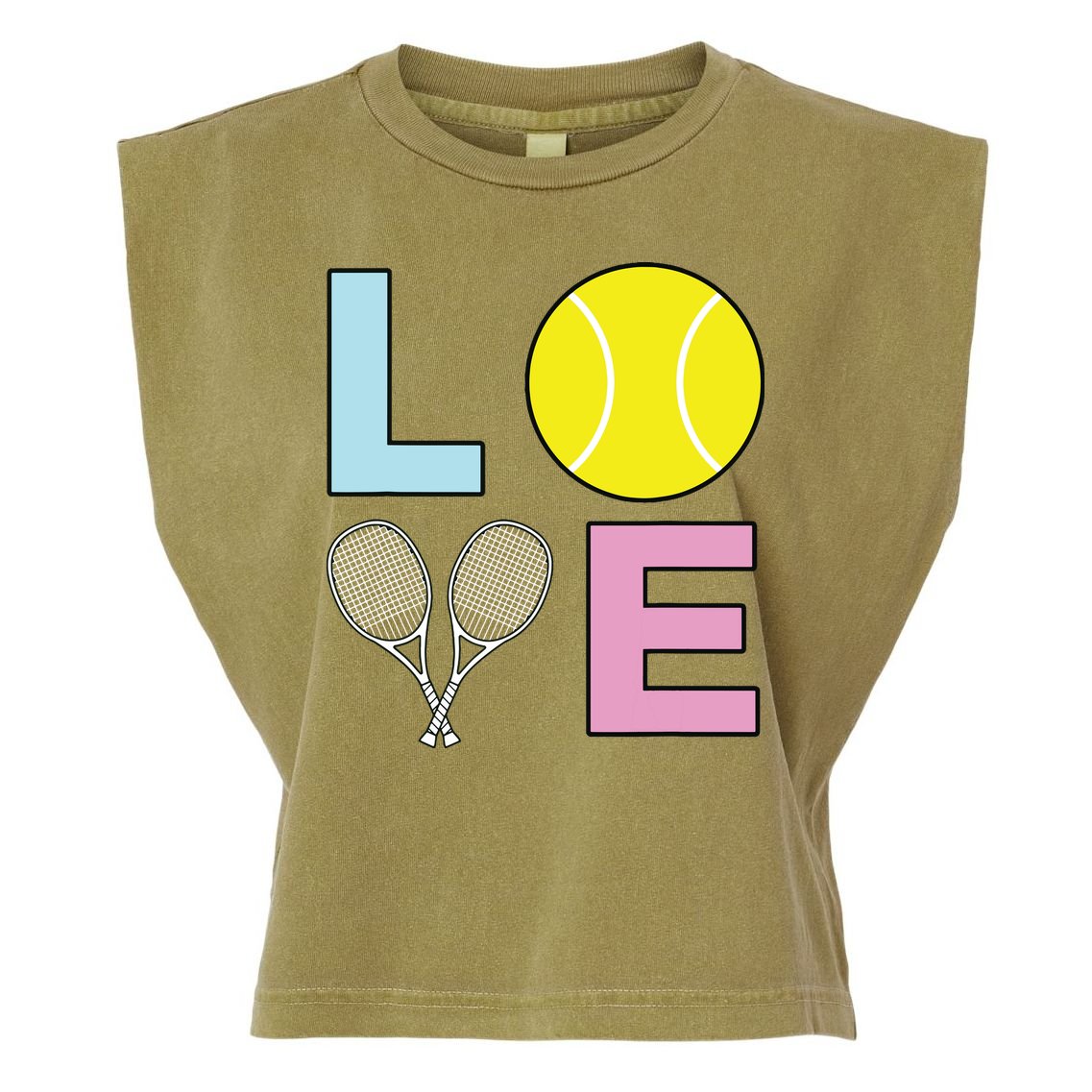I Love Tennis Tennis Player Garment-Dyed Women's Muscle Tee