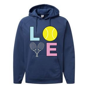 I Love Tennis Tennis Player Performance Fleece Hoodie